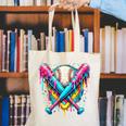 Baseball Player Ice Cream Drip Canvas Tote Bag