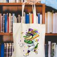 Baseball Player Mardi Gras Alligator Carnival Costume Beads Canvas Tote Bag