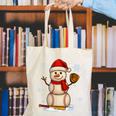 Baseball Snowman Merry Christmas Holiday Sports Xmas Pajamas Canvas Tote Bag Baseball Snowman Merry Christmas Holiday Sports Xmas Pajamas Canvas Tote Bag