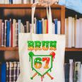 Bruh 67 Baseball Christmas Gingerbread Drip Number 67 Player Canvas Tote Bag