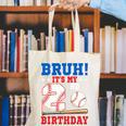 Bruh It's My 2nd Birthday Boy Baseball Themed Party Canvas Tote Bag Bruh It's My 2nd Birthday Boy Baseball Themed Party Canvas Tote Bag