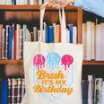 Bruh It's My Birthday Ice Cream Drip Baseball Birthday Canvas Tote Bag Bruh It's My Birthday Ice Cream Drip Baseball Birthday Canvas Tote Bag