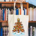 Christmas Baseball Tree Lights Xmas Canvas Tote Bag Christmas Baseball Tree Lights Xmas Canvas Tote Bag