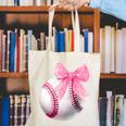 Cute Coquette Baseball Pink Bow Player & Fan Girls Canvas Tote Bag Cute Coquette Baseball Pink Bow Player & Fan Girls Canvas Tote Bag