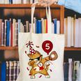 Dabbing Cool Cat Baseball 5th Birthday Canvas Tote Bag