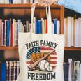 Faith Family Freedom Patriotic Christian Baseball Game Day Canvas Tote Bag Faith Family Freedom Patriotic Christian Baseball Game Day Canvas Tote Bag