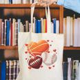 Football Basketball Baseball Heart Valentine Boys Men Kid Canvas Tote Bag