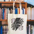 Game Day Baseball Retro Checkered Baseball Canvas Tote Bag