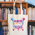 Happy 100 Days Of School Baseball Drip Theme Party 100th Day Canvas Tote Bag