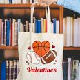 Happy Valentine’s Basketball Football Valentine Baseball Canvas Tote Bag Happy Valentine’s Basketball Football Valentine Baseball Canvas Tote Bag