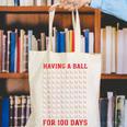 Having A Ball For 100 Days Of School 100th Baseball Canvas Tote Bag