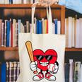 Heart Playing Baseball Valentines Day Canvas Tote Bag Heart Playing Baseball Valentines Day Canvas Tote Bag