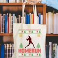 Ho Ho Homerun Xmas Sports Player Baseball Ugly Christmas Canvas Tote Bag Ho Ho Homerun Xmas Sports Player Baseball Ugly Christmas Canvas Tote Bag