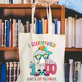 HUGvyn I Survived 100 Days Of School Baseball 6 7 Ice Cream Canvas Tote Bag