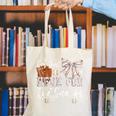 I'm Just Here For The Snacks Baseball Coquette Game Day Girl Canvas Tote Bag I'm Just Here For The Snacks Baseball Coquette Game Day Girl Canvas Tote Bag
