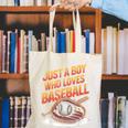 Just A Boy Who Loves Baseball Player Kids Canvas Tote Bag
