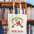 Most Likely To Play Baseball With Santa Christmas Pajamas Canvas Tote Bag Most Likely To Play Baseball With Santa Christmas Pajamas Canvas Tote Bag