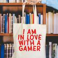 I Am In Love With A Gamer Cute Valentines Day Gamer Couple Raglan Baseball Tee Canvas Tote Bag