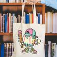 Melted Ice-Cream Baseball Mascot Pastel Pop Canvas Tote Bag