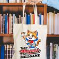 Take Meowt To The Ball Game Tee Slugger Cat Baseball Canvas Tote Bag