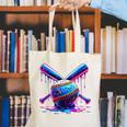 Neon Dripping Baseball And Bats Colorful Sports Art Canvas Tote Bag Neon Dripping Baseball And Bats Colorful Sports Art Canvas Tote Bag