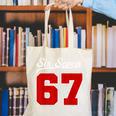 Number 67 Numbered Six Seven Baseball Jersey Style Team 67 Canvas Tote Bag