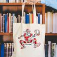 Santa Playing Baseball Catcher Merry Christmas Sport Player Canvas Tote Bag
