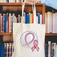 Save 2nd Base Breast Cancer Awareness Pink Ribbon Baseball Canvas Tote Bag Save 2nd Base Breast Cancer Awareness Pink Ribbon Baseball Canvas Tote Bag