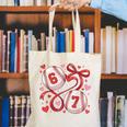 Six Seven Baseball Lover Sports Red Heart Bow Valentine Girl Canvas Tote Bag
