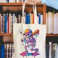 Skelton Playing Baseball Halloween Baseball Drip Boys Kids Canvas Tote Bag Skelton Playing Baseball Halloween Baseball Drip Boys Kids Canvas Tote Bag