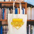 Strike Out Childhood Cancer Boys Baseball Drip Gold Ribbon Canvas Tote Bag