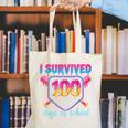I Survived 100 Days Of School Baseball 100th Day Kids Girls Canvas Tote Bag
