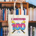 I Survived 100 Days Of School Baseball Cream Drip Boys Canvas Tote Bag I Survived 100 Days Of School Baseball Cream Drip Boys Canvas Tote Bag