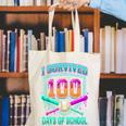 I Survived 100 Days Of School Baseball Drip Canvas Tote Bag