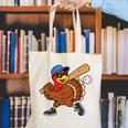 Turkey Baseball Thanksgiving Sports Humor Men Boy Kids Canvas Tote Bag