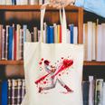 Valentine Baseball Player Drip Canvas Tote Bag