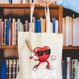 Valentines Bruh Red Heart Playing Baseball Men Boys Kids Canvas Tote Bag