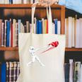 Valentines Day Baseball Batter Silhouette Heart Canvas Tote Bag
