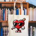 Valentines Day Baseball Heart Bat Sunglasses Men Boys Kids Canvas Tote Bag