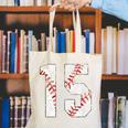 Vintage Distressed Baseball Number 15 Jersey Player Uniform Canvas Tote Bag Vintage Distressed Baseball Number 15 Jersey Player Uniform Canvas Tote Bag