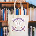 I Wear Purple For Alzheimers Awareness Baseball Heart Ribbon Canvas Tote Bag I Wear Purple For Alzheimers Awareness Baseball Heart Ribbon Canvas Tote Bag