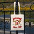 8 Year Old Boys Awesome Since 2018 Baseball Birthday Canvas Tote Bag