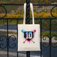 Baseball 10 Year Old Boy Ice Cream Drip 10th Birthday Player Canvas Tote Bag Baseball 10 Year Old Boy Ice Cream Drip 10th Birthday Player Canvas Tote Bag