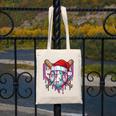 Baseball Christmas Santa Hat Baseball Christmas Drip Canvas Tote Bag
