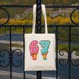 Baseball Ice Cream Drip 6 7 Kids 67 Birthday Canvas Tote Bag