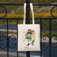 Baseball Player Mardi Gras Alligator Carnival Costume Beads Canvas Tote Bag