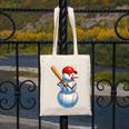Baseball Snowman Merry Christmas Xmas Pajamas Men Women Kids Canvas Tote Bag