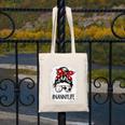 Bleached Nanny Life Soccer Messy Bun Baseball Game Day Canvas Tote Bag