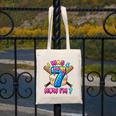Blue Checkered I Was 6 Now I'm 7 Birthday Cake Baseball Drip Canvas Tote Bag Blue Checkered I Was 6 Now I'm 7 Birthday Cake Baseball Drip Canvas Tote Bag