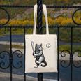 Cute Kitten Playing Baseball Hitter Bat Cool Baseball Cat Canvas Tote Bag
